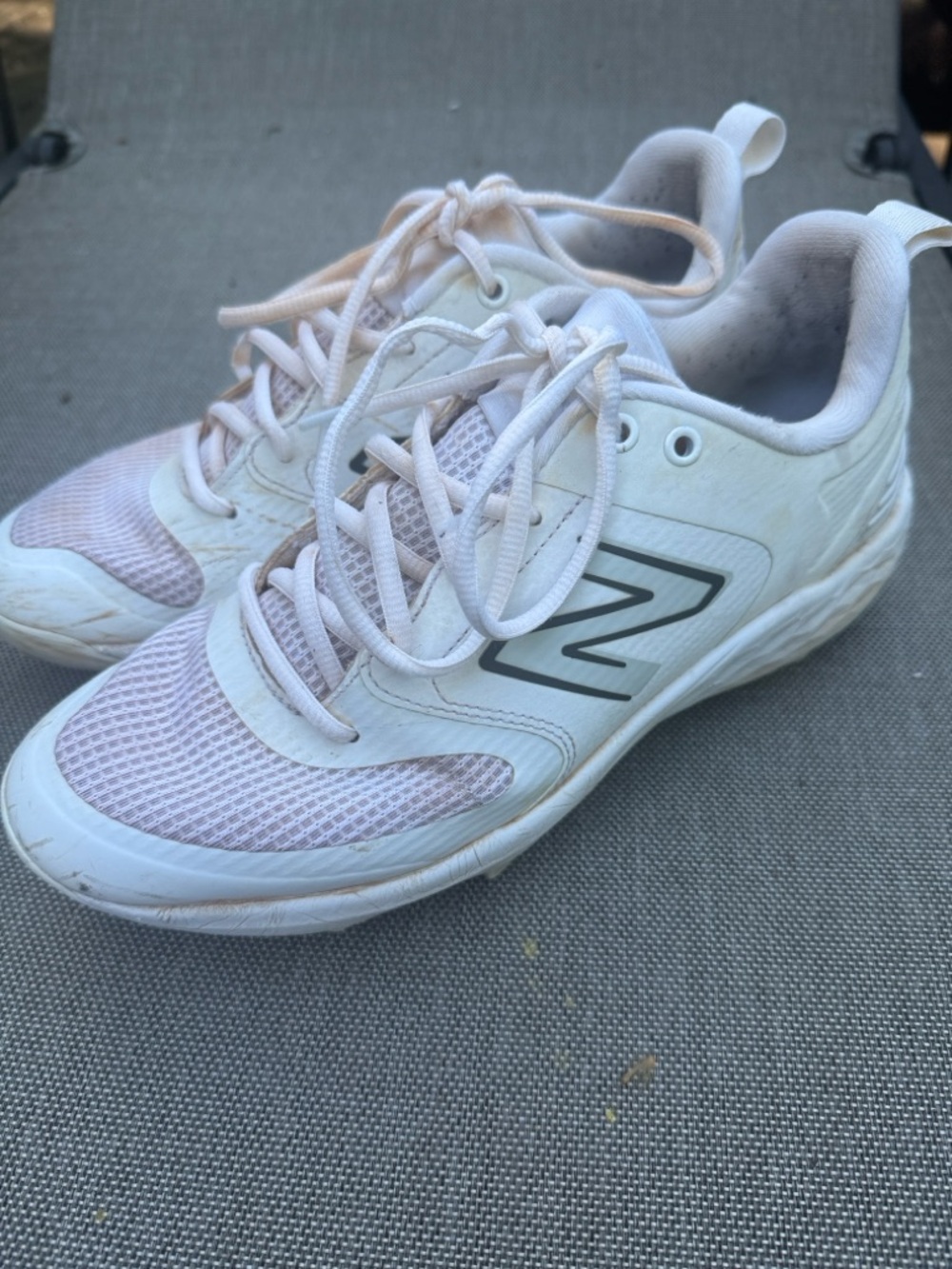 New Balance White Boys Baseball Cleats - 7.5